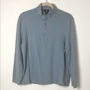 Calvin Klein Men's Blue 1/4 Zip Pullover Lightweight 100% Cotton Long Sleeve XXL
